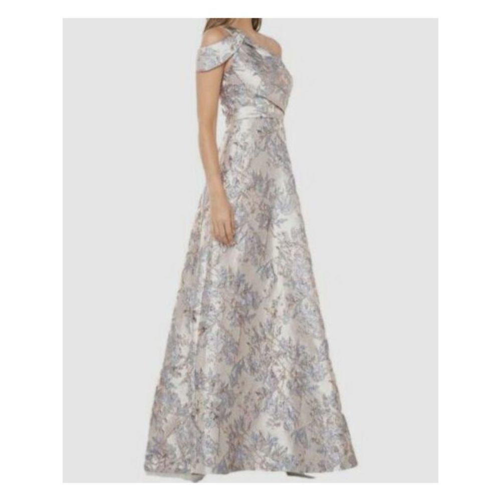 CARMEN MARC VALVO INFUSION Womens Gold Short Sleeve Formal Gown Dress 16